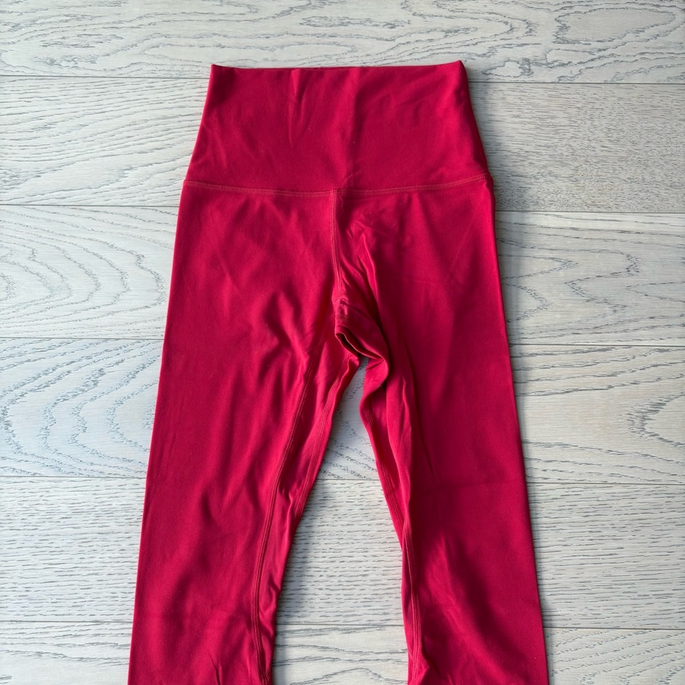 Lululemon High Waisted Align Leggings Red Cropped Yoga Gym Workout Size 2 - Picture 3 of 5